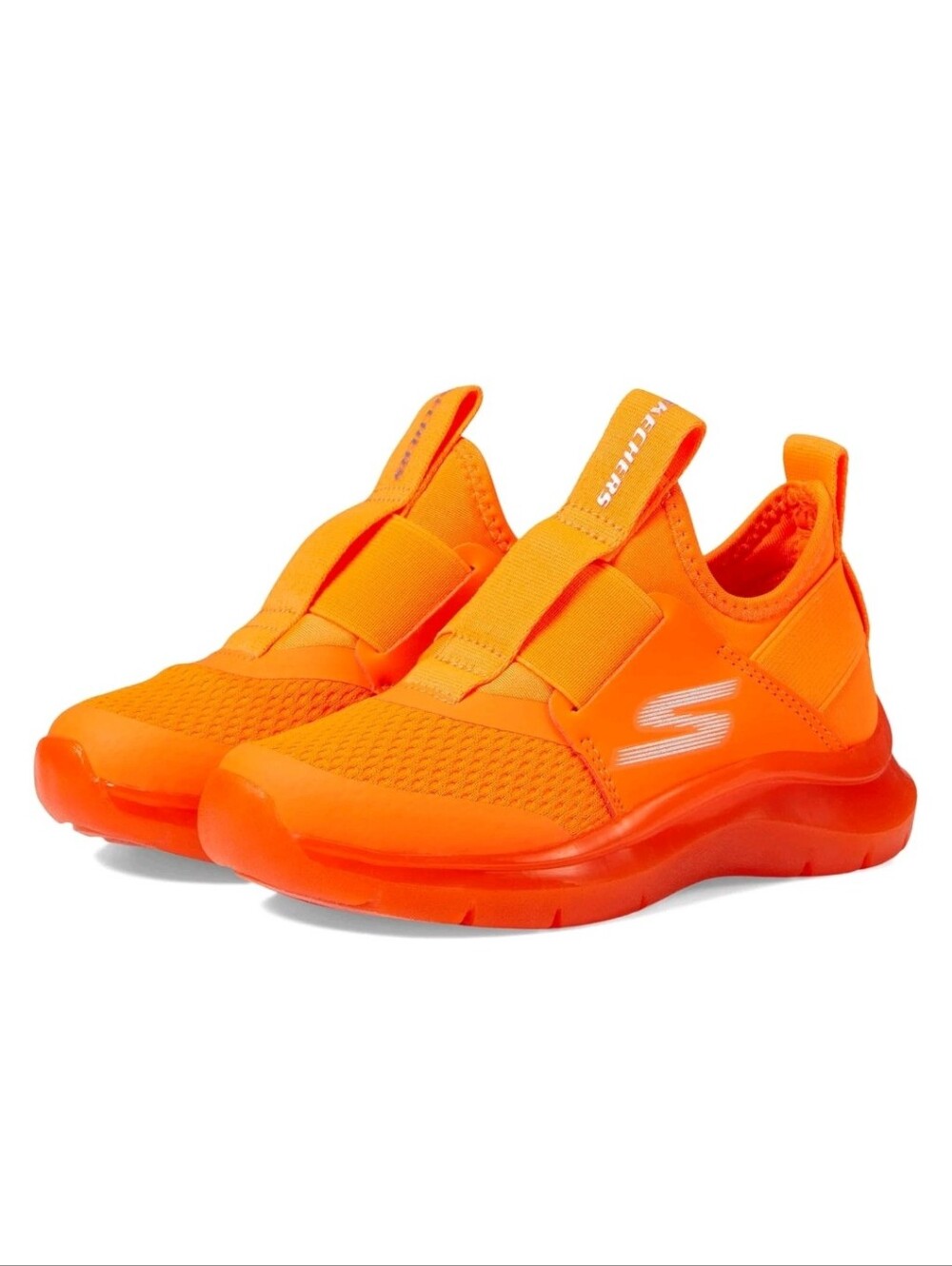 Skechers Kids Neon Orange Slip-On Sneakers Skech Faster Ice